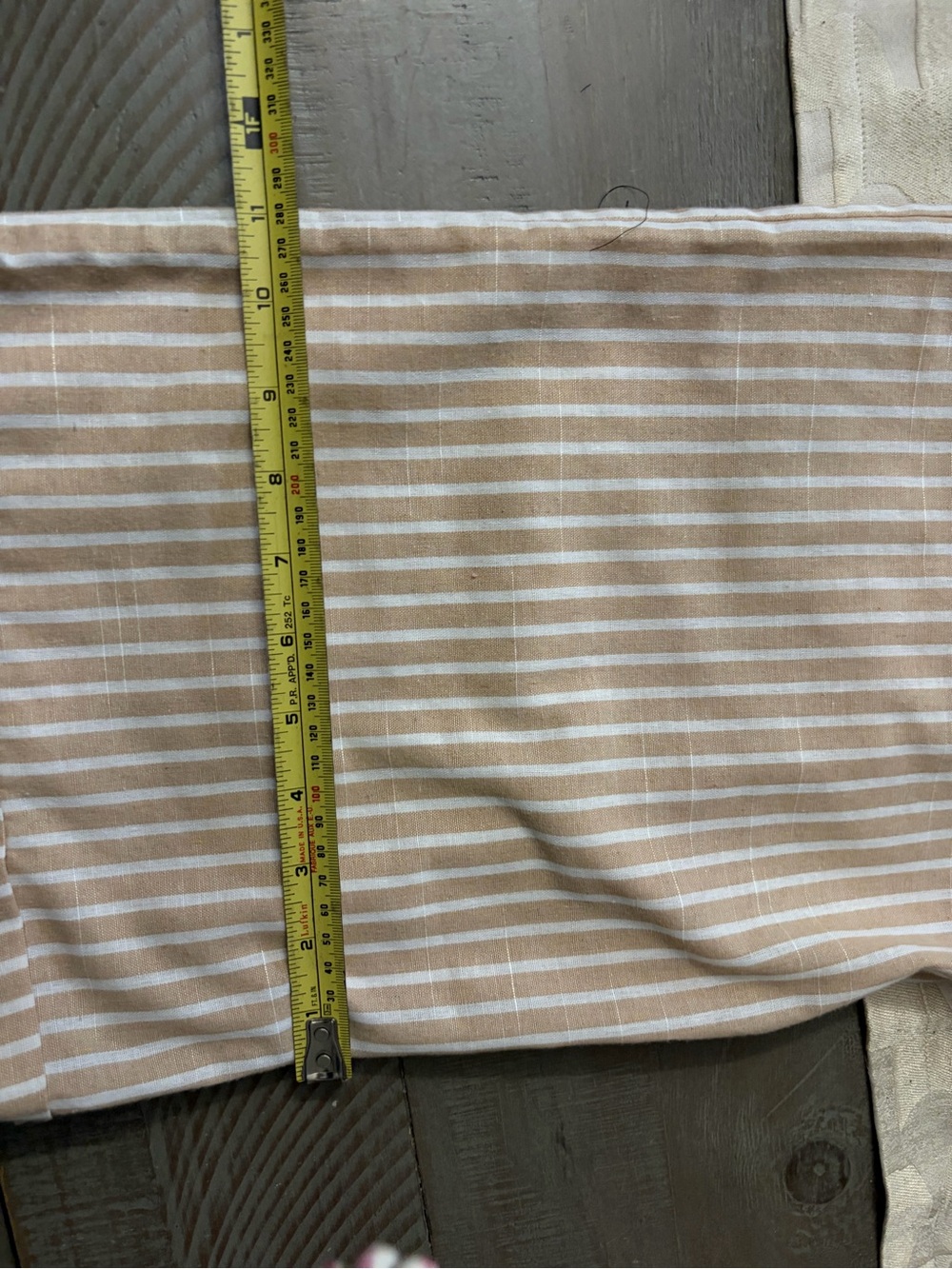 Beige and White Striped Straight-Leg Pants - Picture 3 of 12